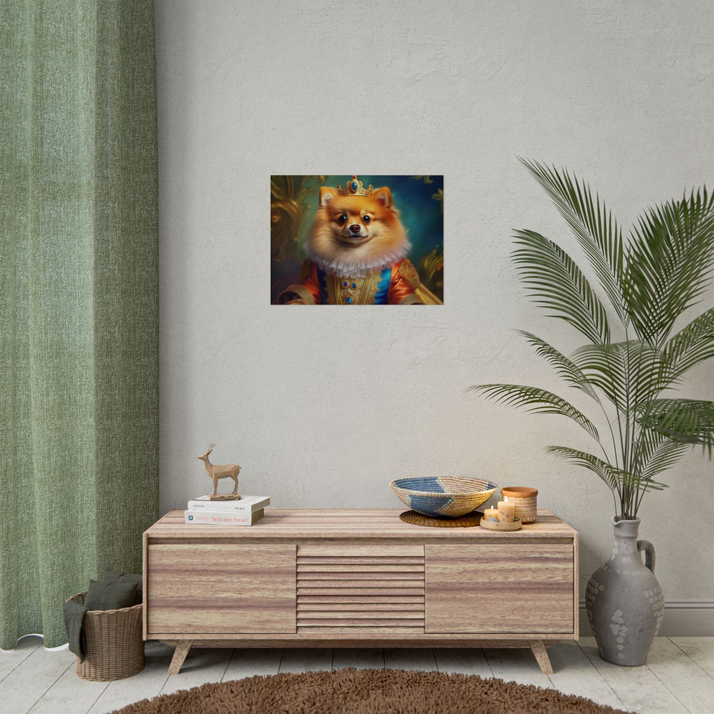 Pomeranian Renaissance Dog Portrait Art Print, Wall Decor Gift, Animal Lover Home Decor, Dog Wall Art