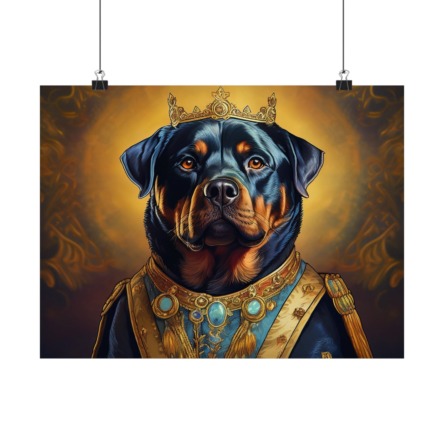 Rottweiler Renaissance Dog Portrait Art Print, Wall Decor Gift, Animal Lover Home Decor, Dog Wall Art