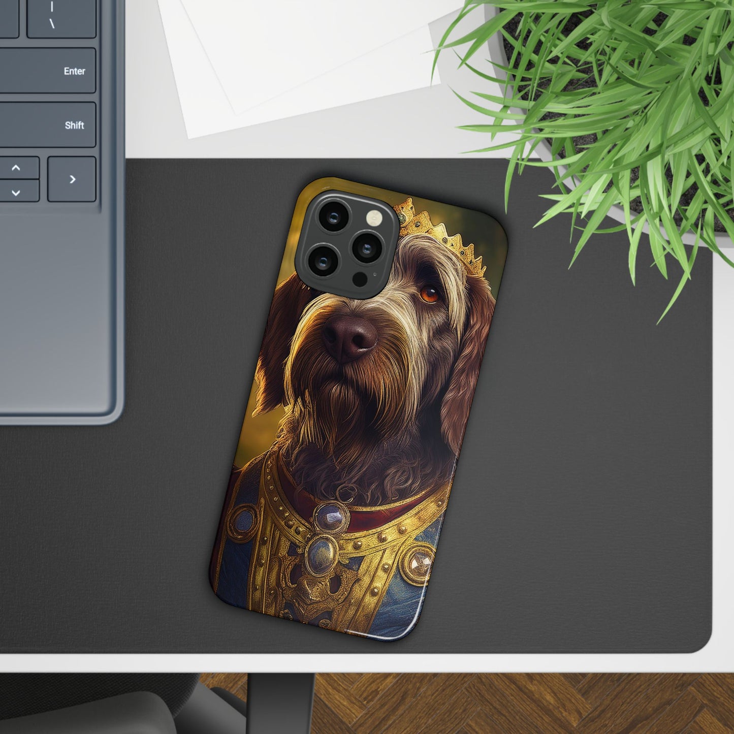 Wirehaired Pointing Griffon Renassaince Dog Portrait Slim Phone Case