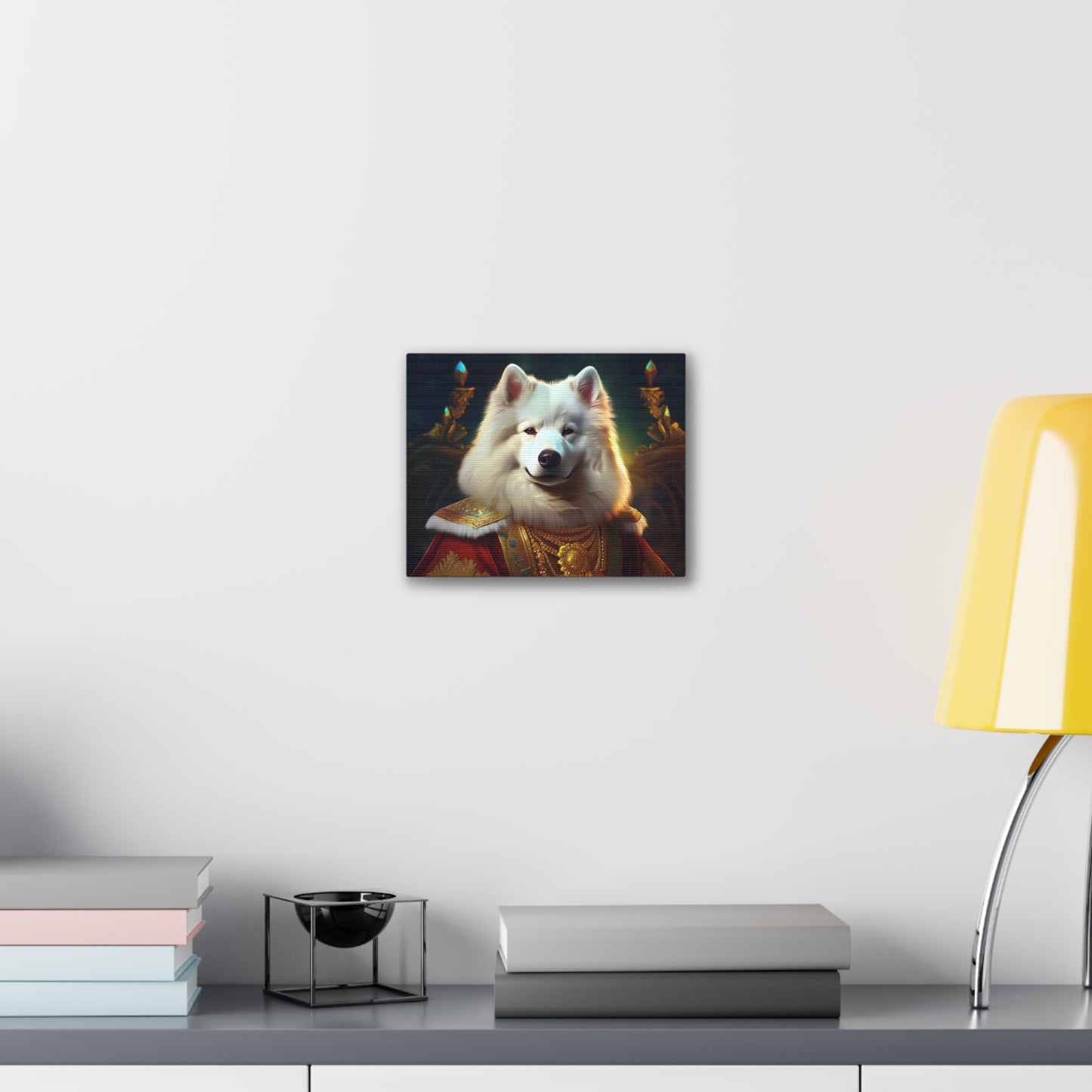 Regal Samoyed Canvas Art, Pet Wall Decor, Dog Portrait, Unique Home Decor, Animal Lover Gift, Noble Canine Wall Art