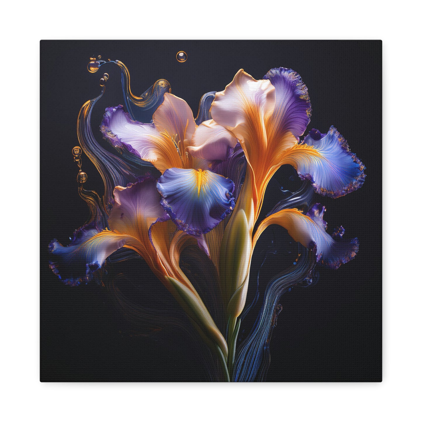 Abstract Iris Floral Square Framed Print, wall art, wall prints, art print