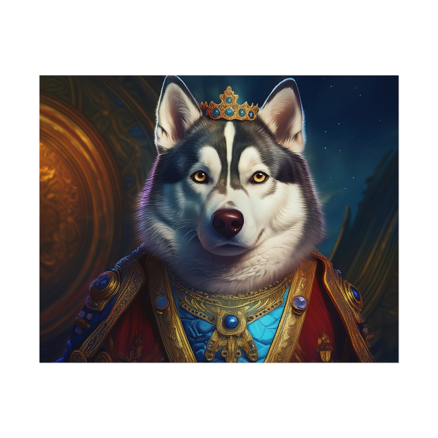 Siberian Husky Renaissance Pet Portrait Print, Siberian Husky Art Print, Wall Decor, Art Gift, dog wall art, wall art, wall print