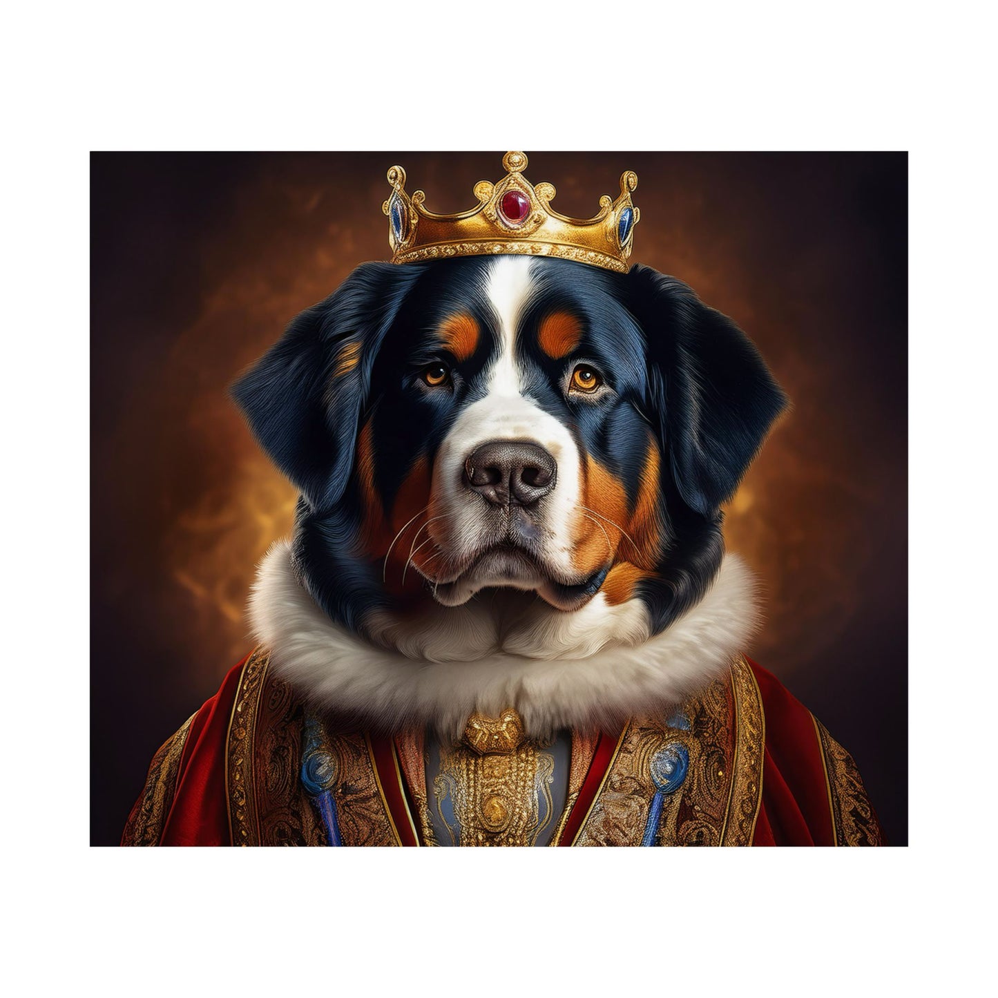 Bernese Mountain Dog Renaissance Pet Portrait Print, Art Print, Wall Art, Wall Prints, Dog Wall Art