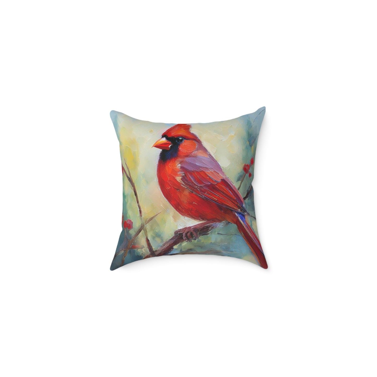Vibrant Red Cardinal Pillow, Nature Decor, Home Accent, Gift for Bird Lovers, Cozy Living Room Cushion