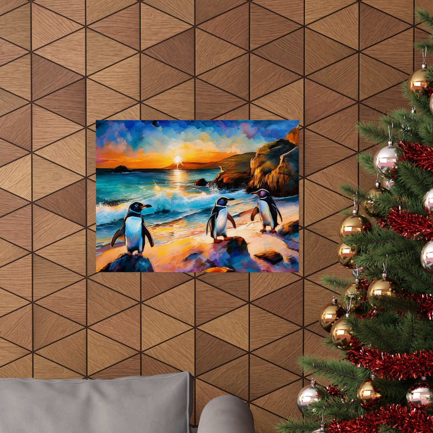 Philip Island Little Penguins Australia Wall Art | Vibrant Wall Print | Unique Painting Print | Style 1 | Wall Art | Wall Print
