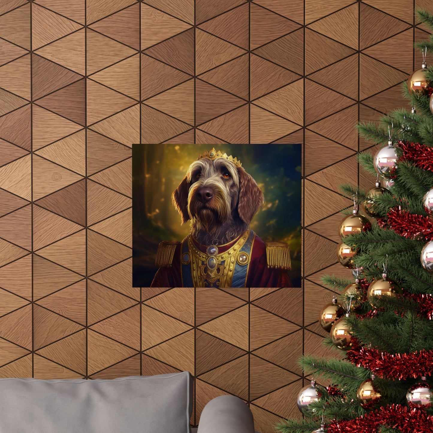Wirehaired Pointing Griffon Renaissance Pet Portrait Print, Dog Lover Wall Art, Animal Artwork, Canine Decor, Dog Memorial Gift