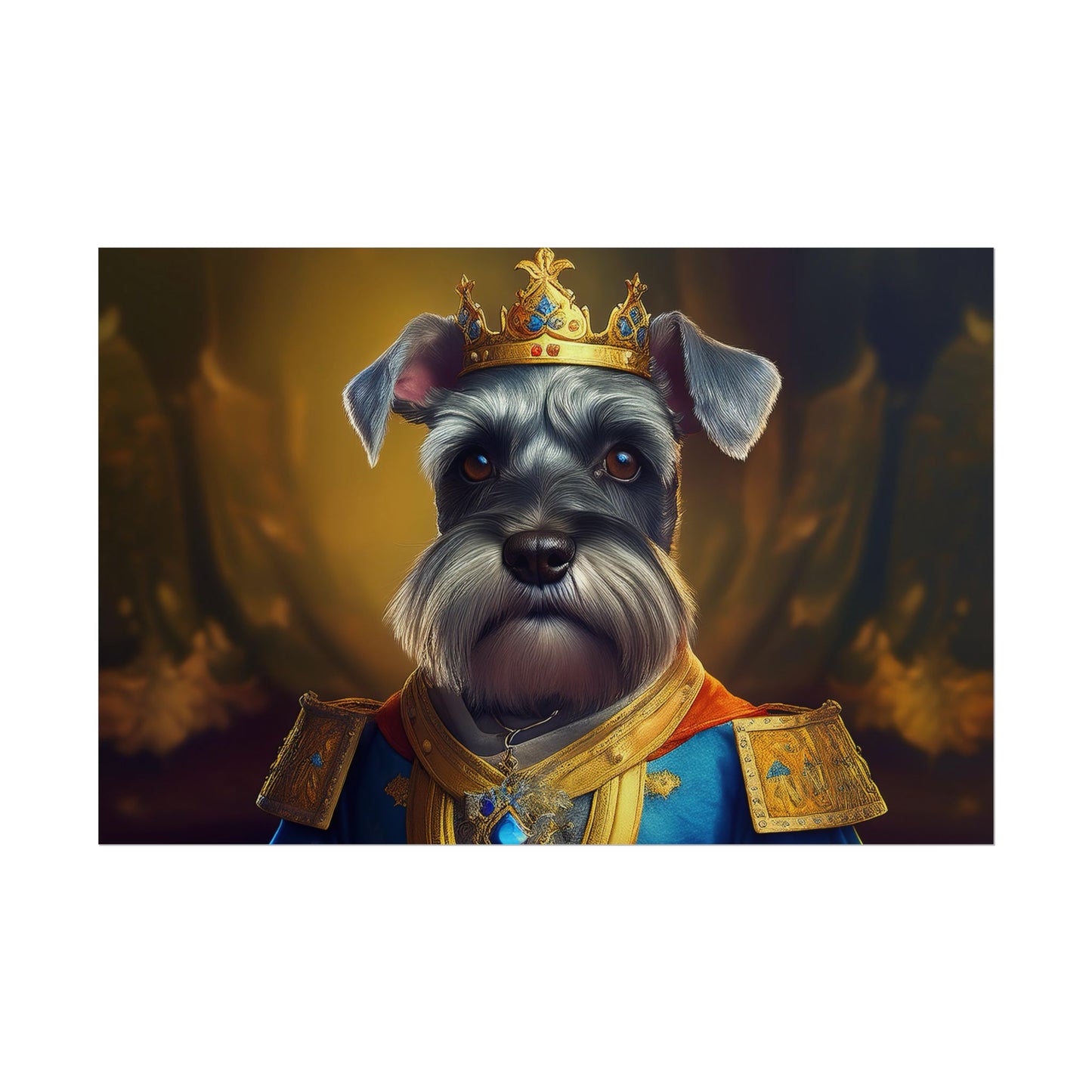 Miniature Schnauzer Dog Renaissance Pet Portrait Art Print | Wall Art | Wall Print