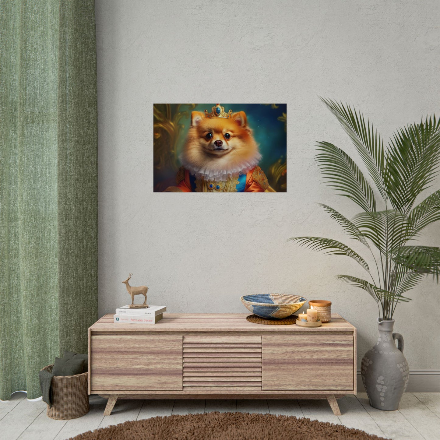 Pomeranian Renaissance Dog Portrait Art Print, Wall Decor Gift, Animal Lover Home Decor, Dog Wall Art