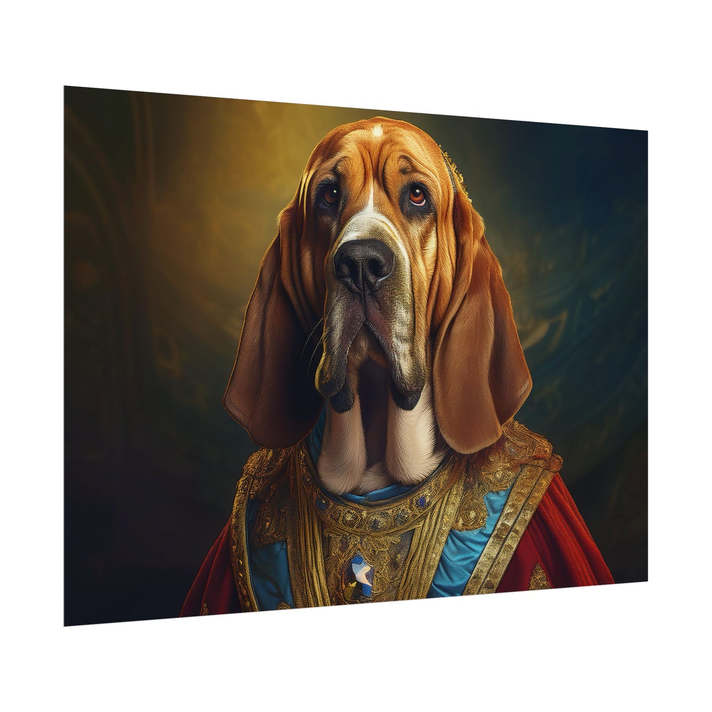 Bloodhound Renaissance Dog Portrait Art Print, Wall Decor Gift, Animal Lover Home Decor, Dog Wall Art