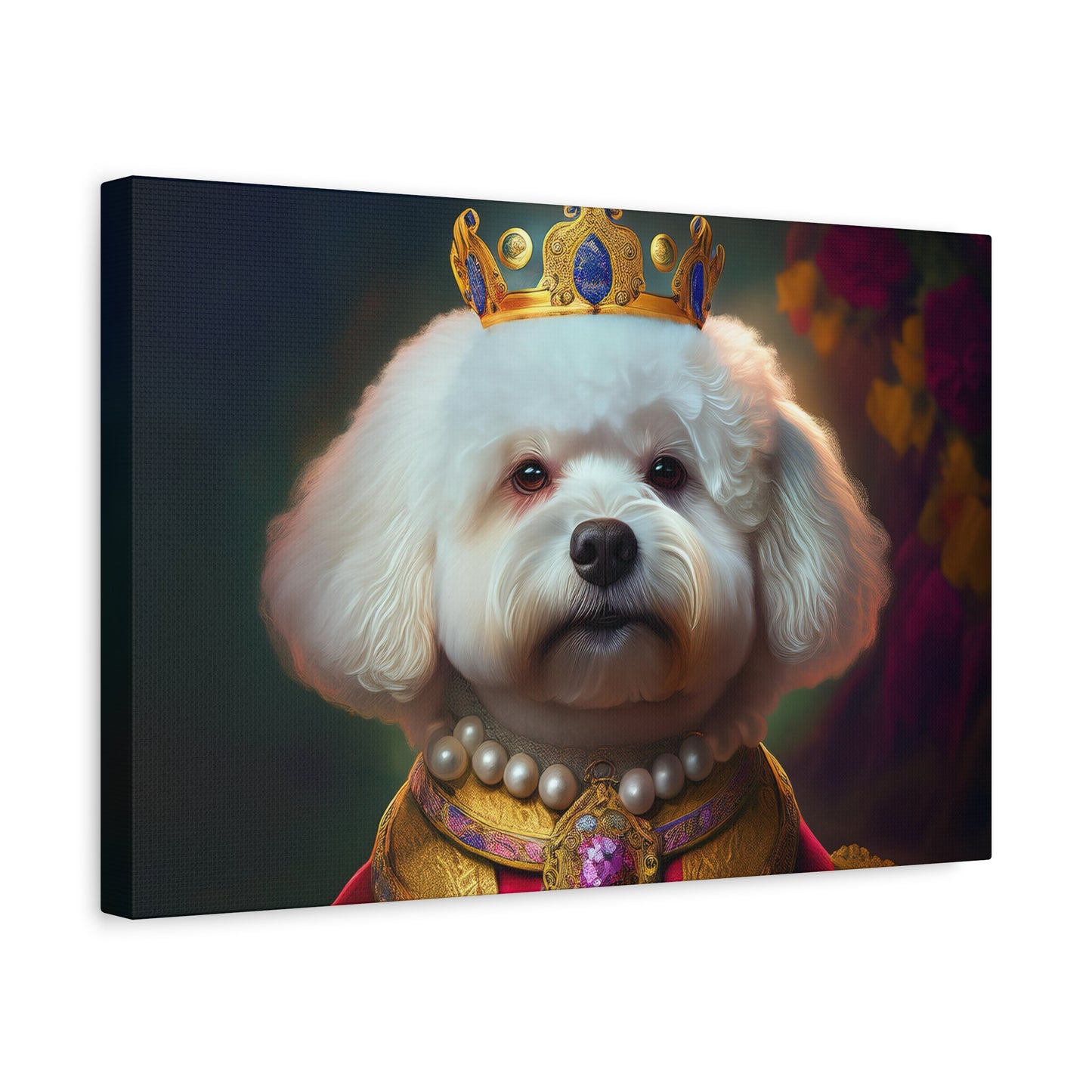 Bichon Frise Renaissance Pet Portrait on Canvas | Wall art | wall print | Dog Art