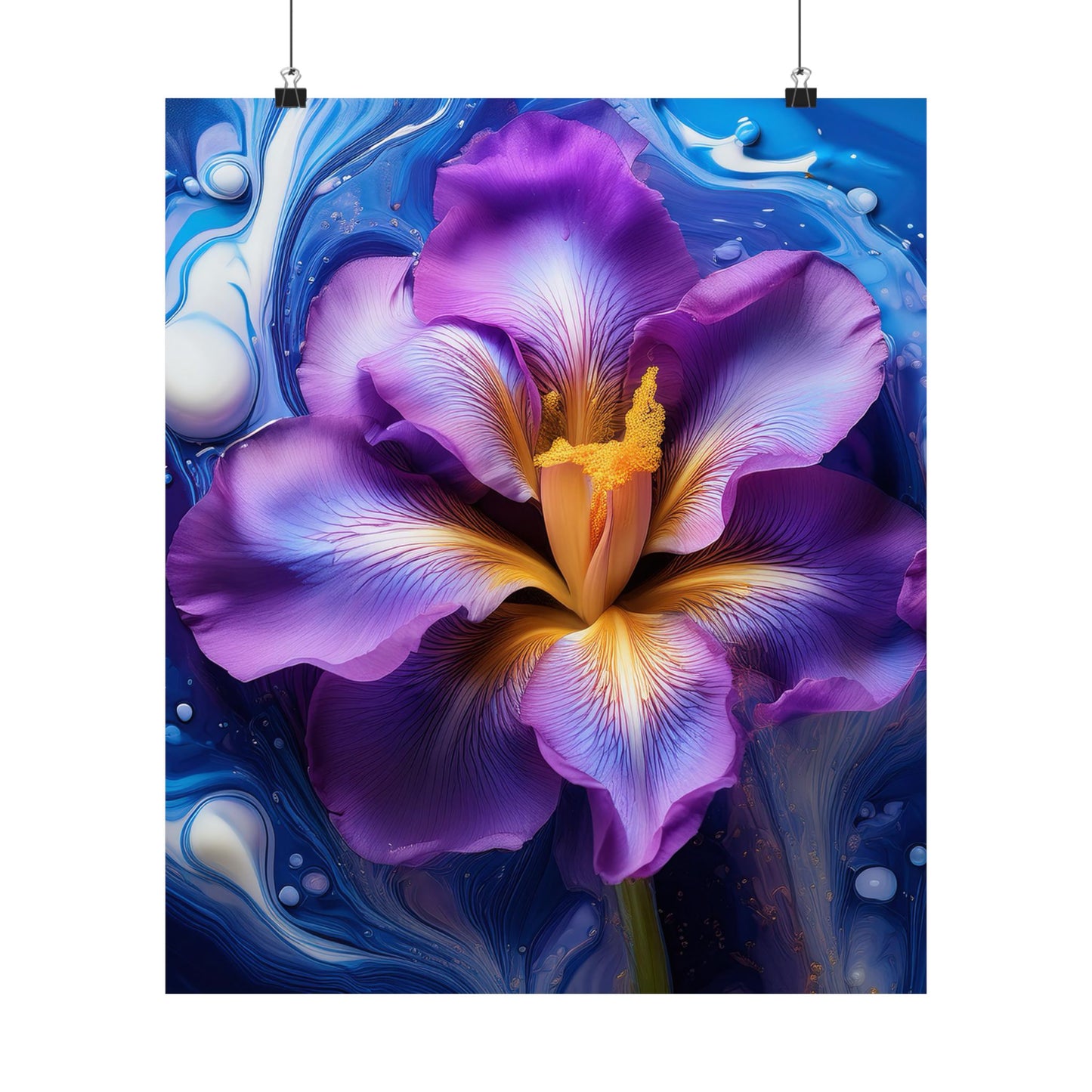 Abstract Floral Iris Wall Art Print | Style 4 | Wall Print | Botanical Wall Art