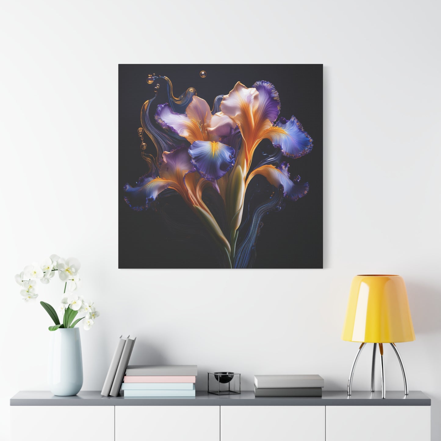 Abstract Iris Floral Square Framed Print, wall art, wall prints, art print
