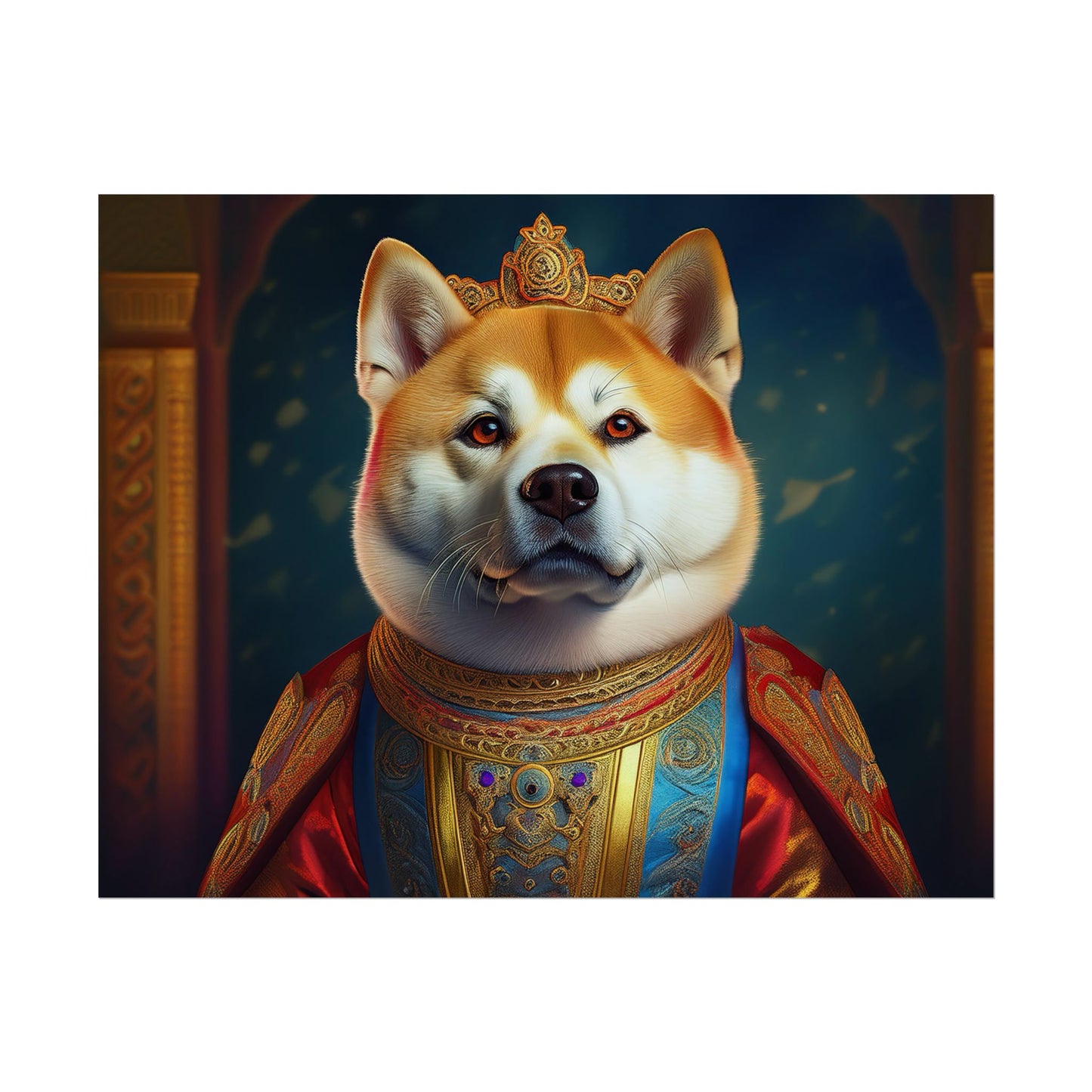 Shiba Dog Renaissance Portrait Print, Art Print, Wall Decor Gift, Animal Lover Home Decor, wall prints, wall art