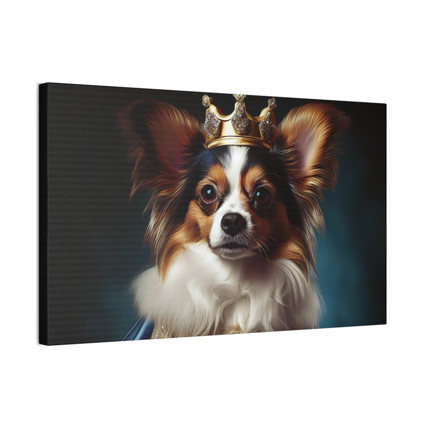 Papillon Pet Portrait Renaissance on Canvas, wall art, wall print, dog portrait, dog art