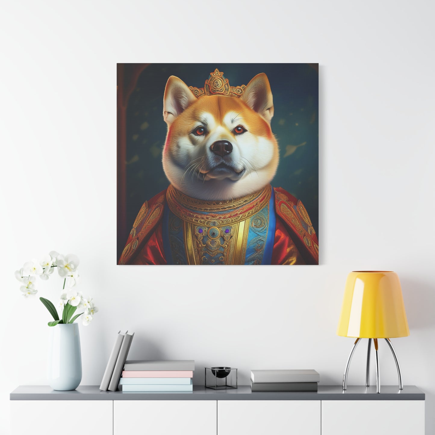Shiba Renaissance Pet Portrait on Canvas, wall art, wall print, dog portrait, dog art