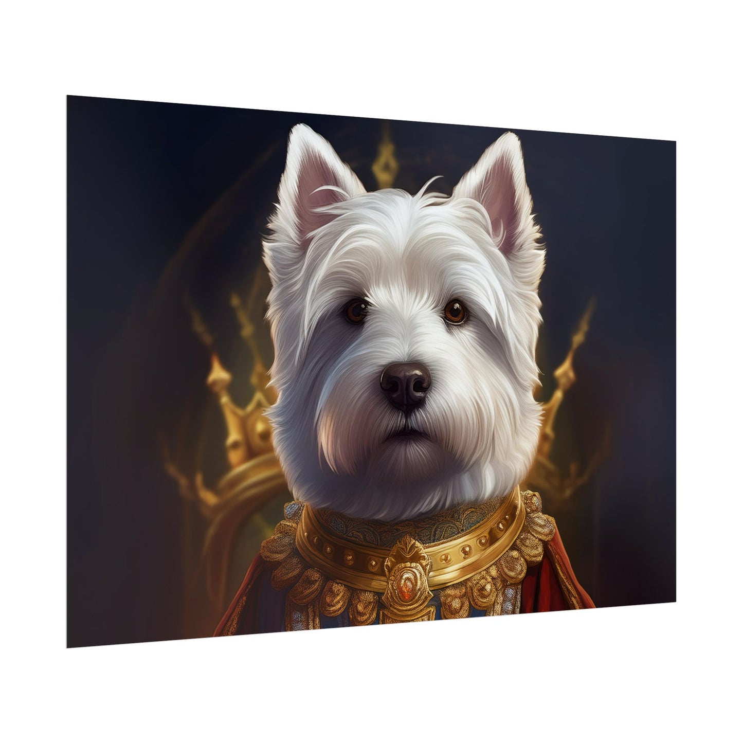 West Highland White Terrier Dog Renaissance Pet Portrait Print, West Highland White Terrier Art Print, Dog Wall Art, Wall Print, Wall Art