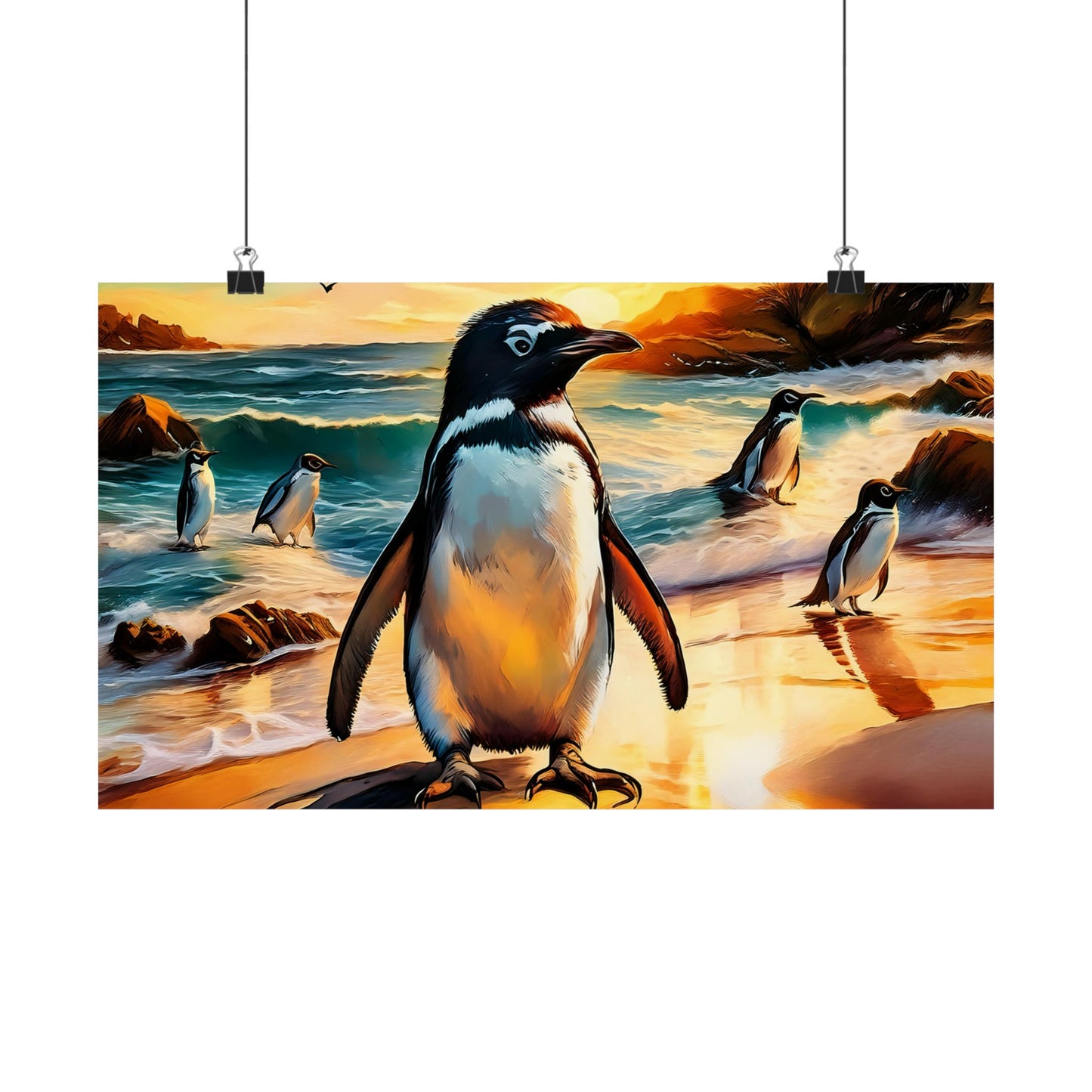 Phillip Island Little Penguins Australia Wall Art | Vibrant Wall Print | Unique Painting Print | Style 3 | Wall Art | Wall Print