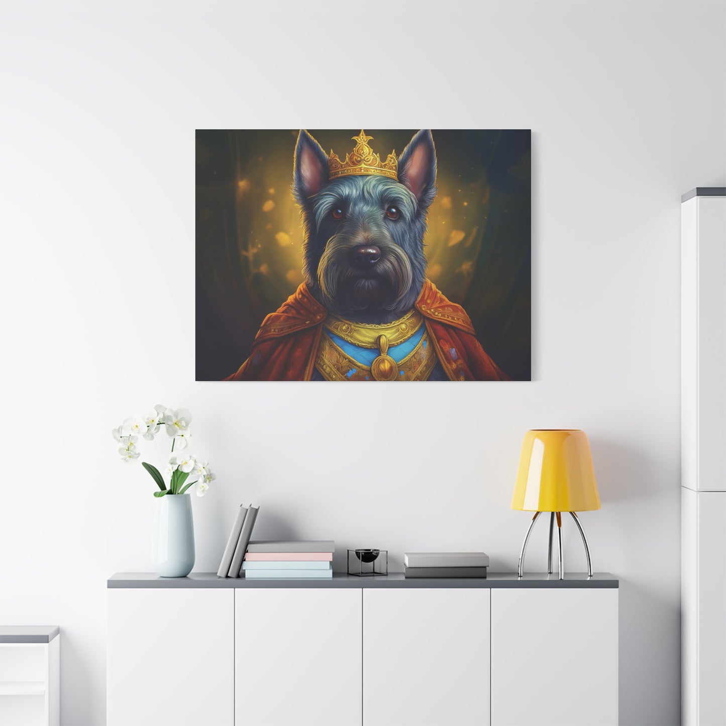 Scottish Terrier Renaissance Pet Portrait on Canvas | Wall art, wall print, dog portrait, dog art