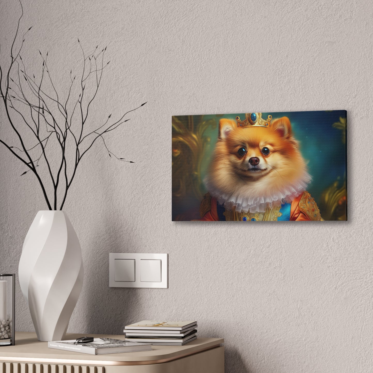Pomeranian Renaissance Pet Portrait Canvas Print