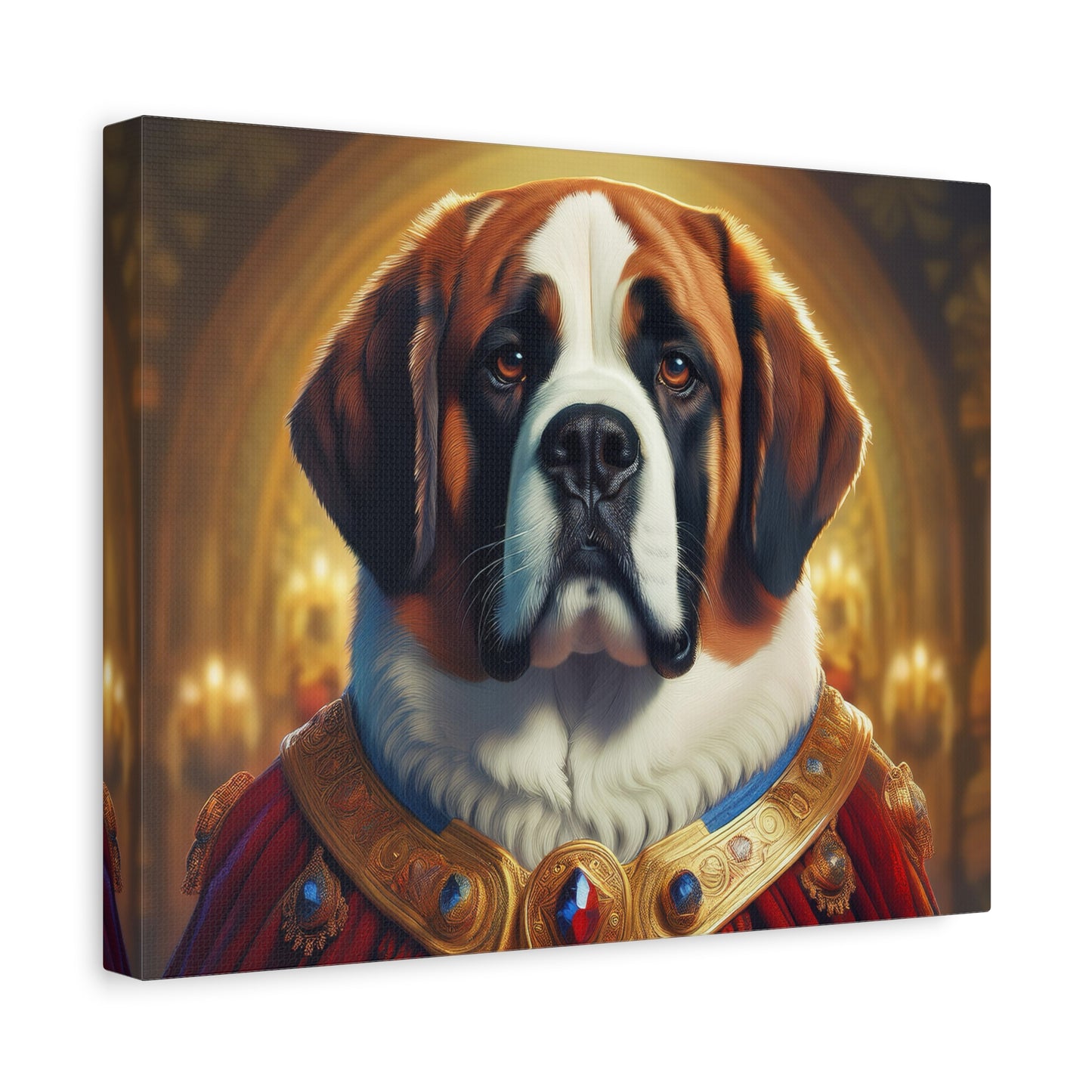 Regal Saint Bernard Renaissance Dog Portrait Canvas Art, Dog Lover Wall Décor, Pet Portrait, Home Decoration, Gift for Pet Owners, Animal Art