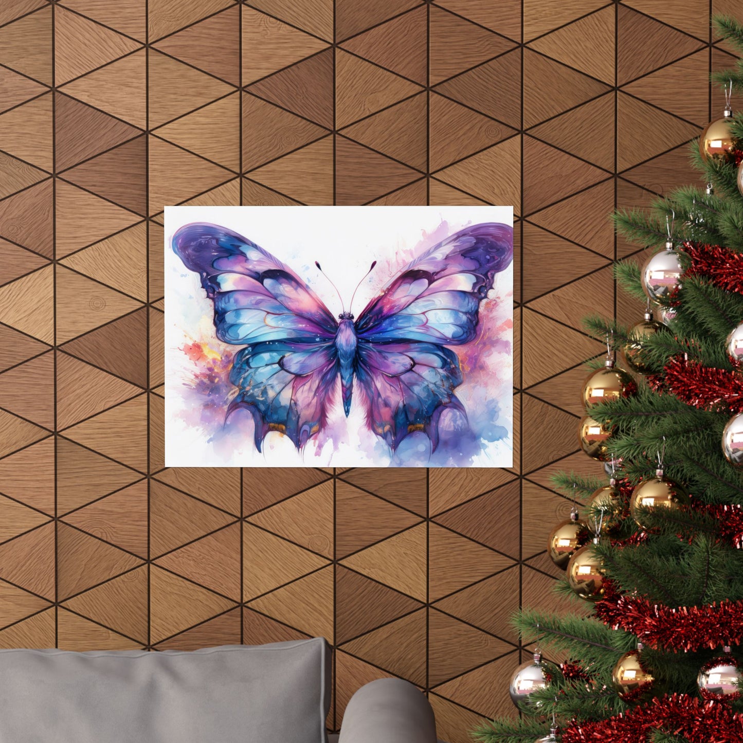 Blue & Purple Butterfly Alcohol Ink Wall Art | Butterfly wall art | Wall Art | Wall Print