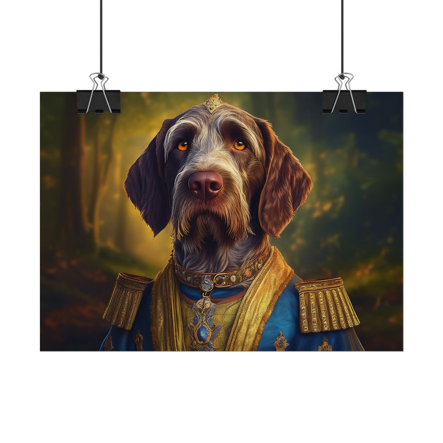 German Wirehaired Pointer Renaissance Pet Portrait Print, Pointer, Dog Lover Wall Art, Dog Memorial Gift, wall art, wall print, dog print
