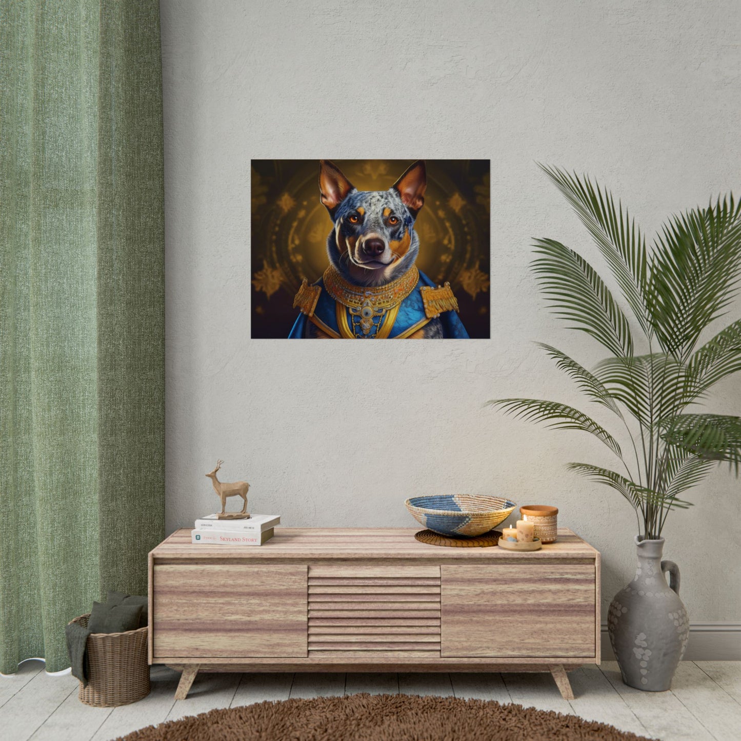 Australian Cattle Dog Renaissance Dog Portrait Wall Art | Art Print | Wall Decor Gift, Animal Lover Home Decor, Dog Wall Art