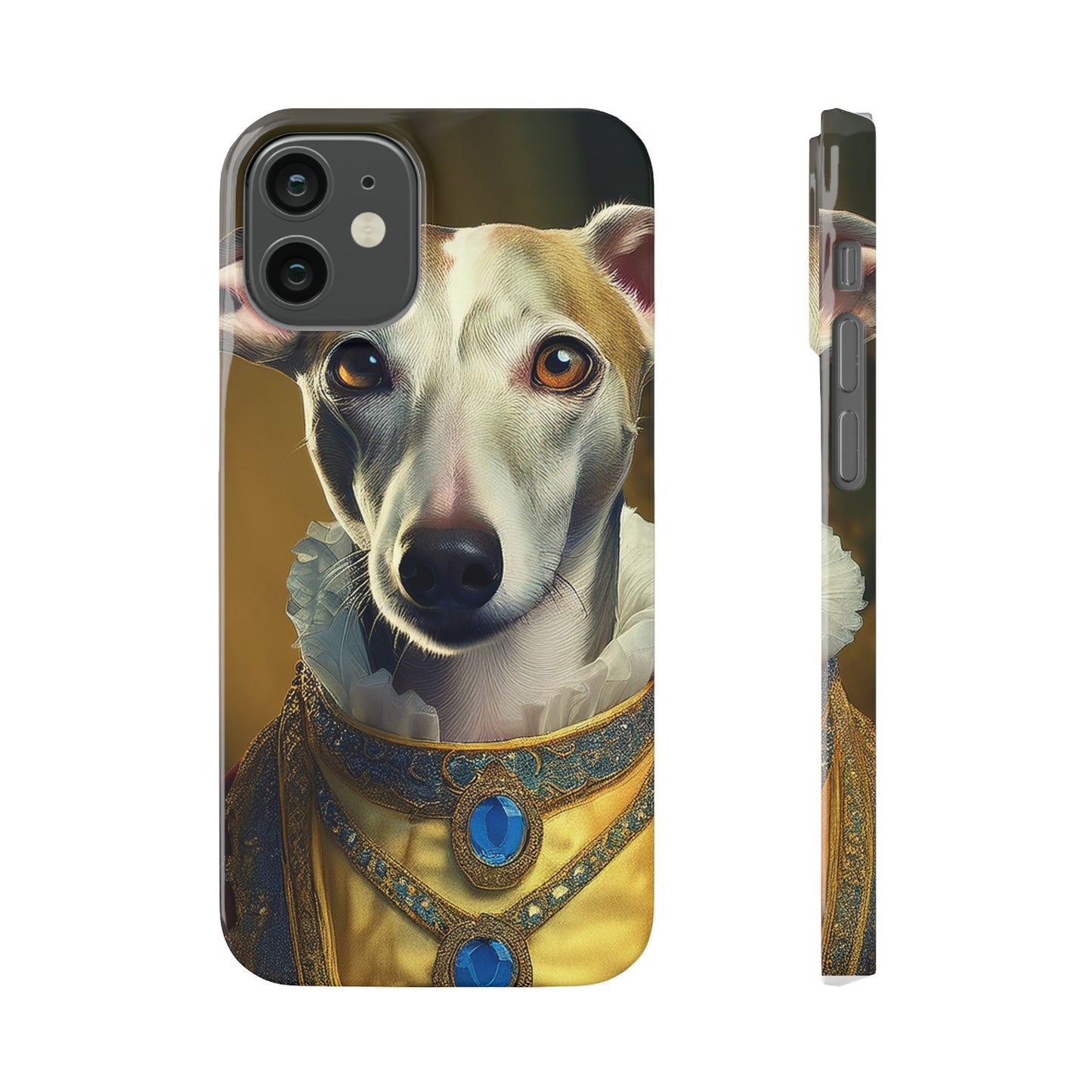 Whippet Renaissance Dog Portrait Slim Phone Case