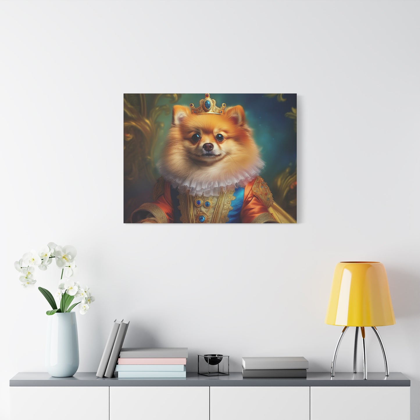 Pomeranian Renaissance Pet Portrait - Canvas - dog art, dog portait, wall art, wall print