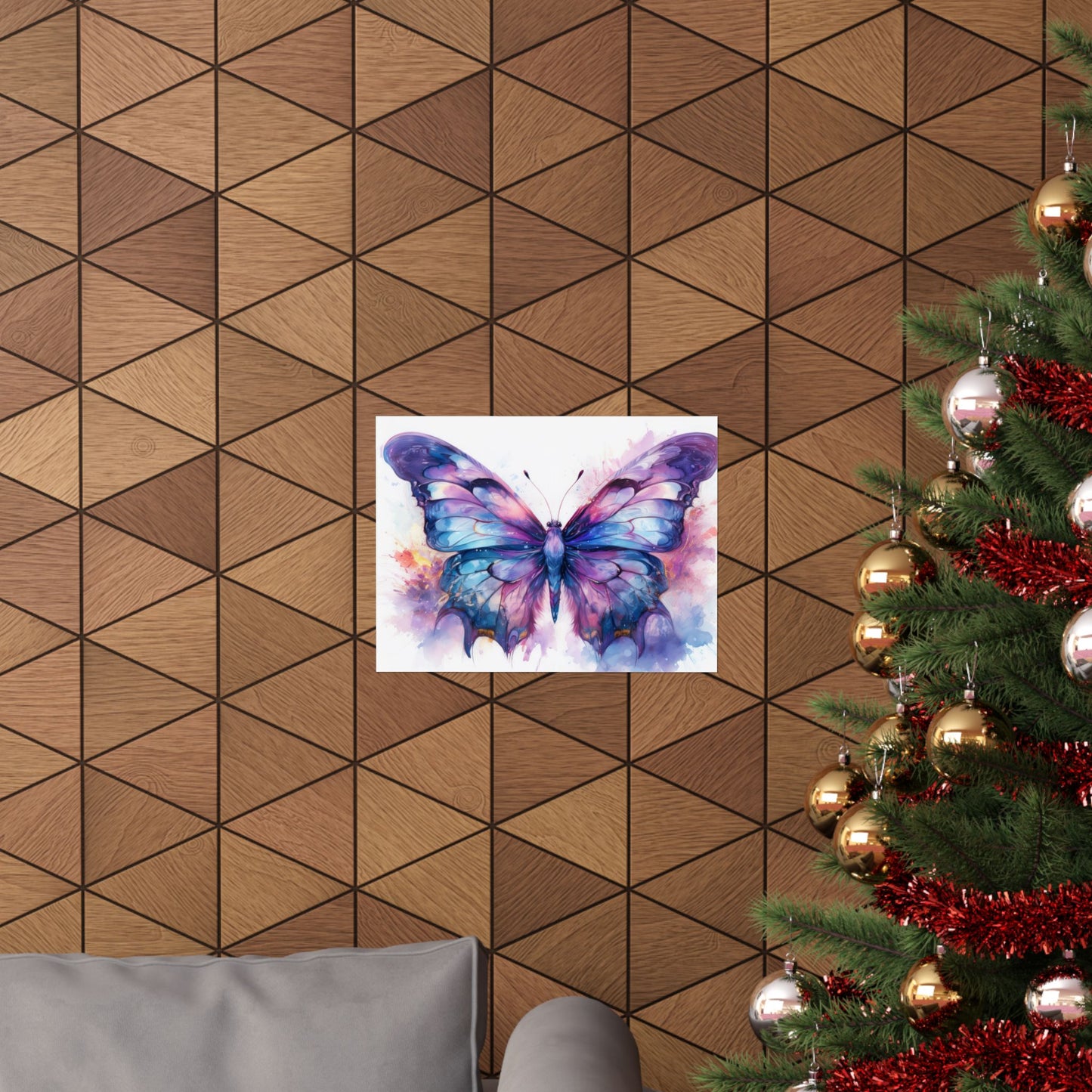 Blue & Purple Butterfly Alcohol Ink Wall Art | Butterfly wall art | Wall Art | Wall Print