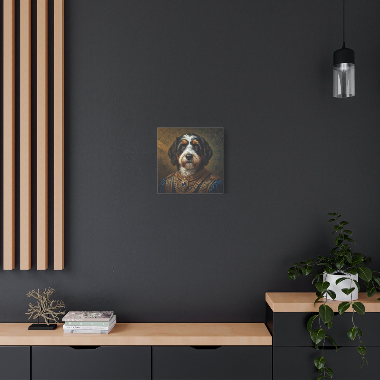 Bernedoodle Renaissance Dog Portrait Canvas Art, Pet Portrait Wall Decor, Animal Lover Gift, Home Decoration, Unique Dog Artwork