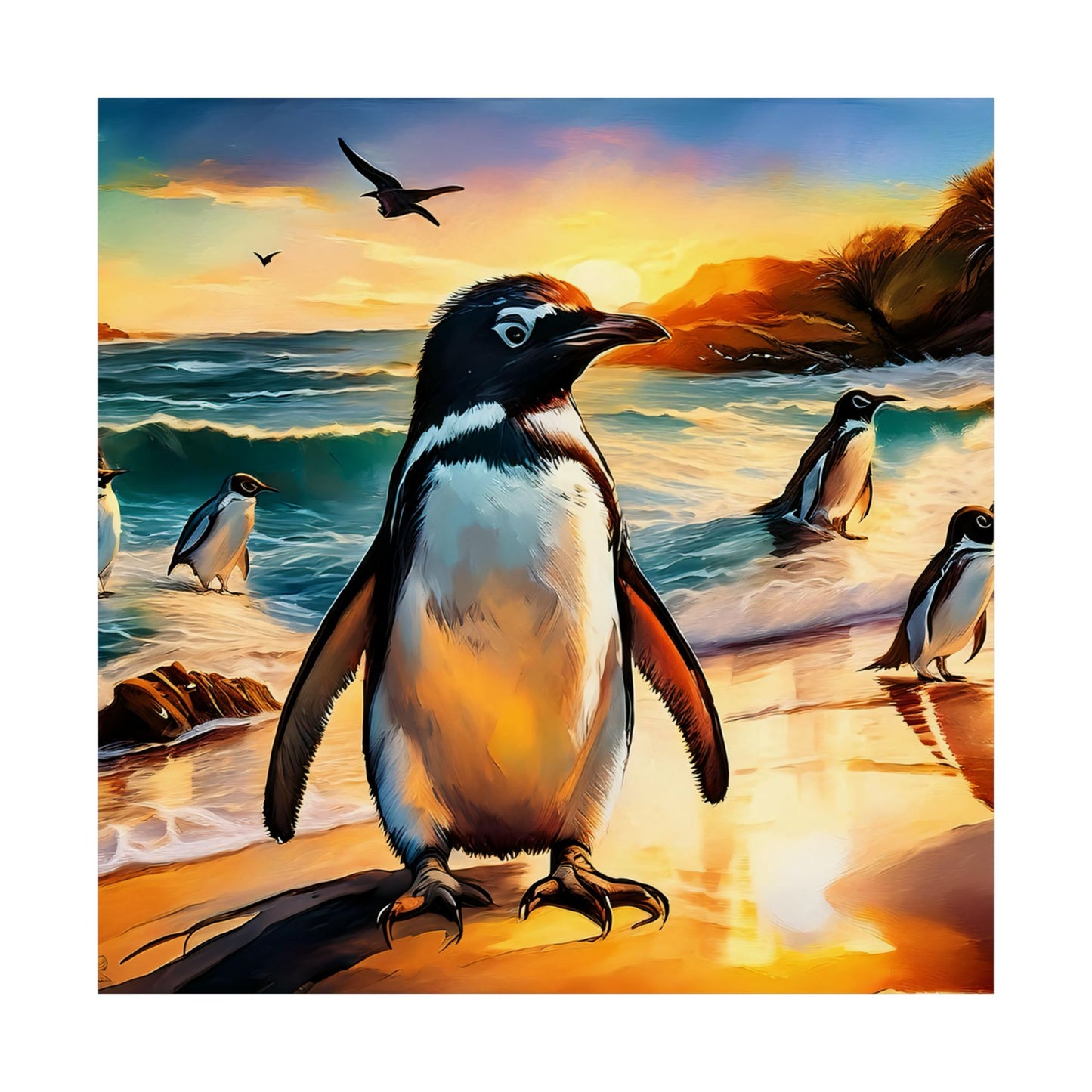 Phillip Island Little Penguins Australia Wall Art | Vibrant Wall Print | Unique Painting Print | Style 3 | Wall Art | Wall Print