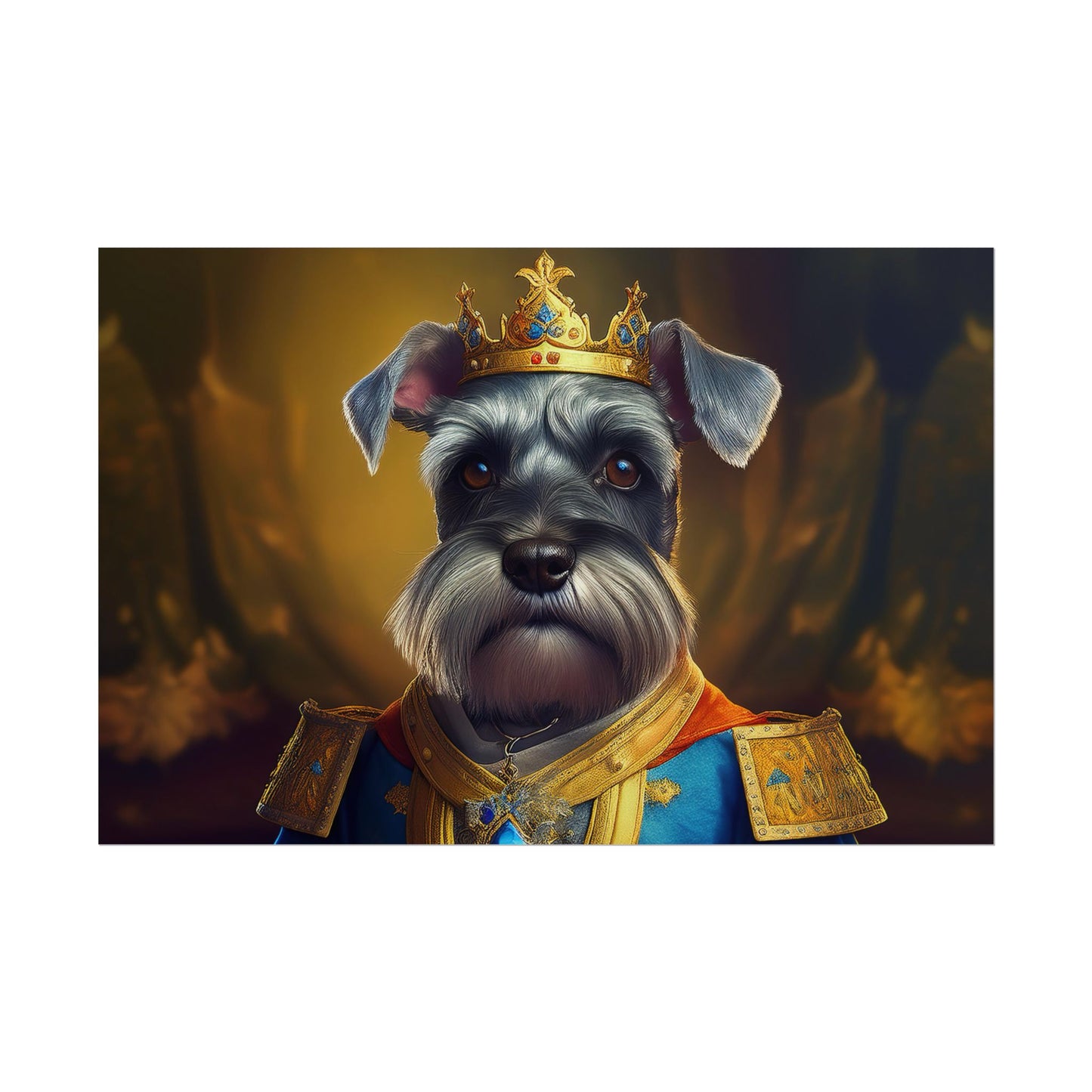 Miniature Schnauzer Dog Renaissance Pet Portrait Art Print | Wall Art | Wall Print