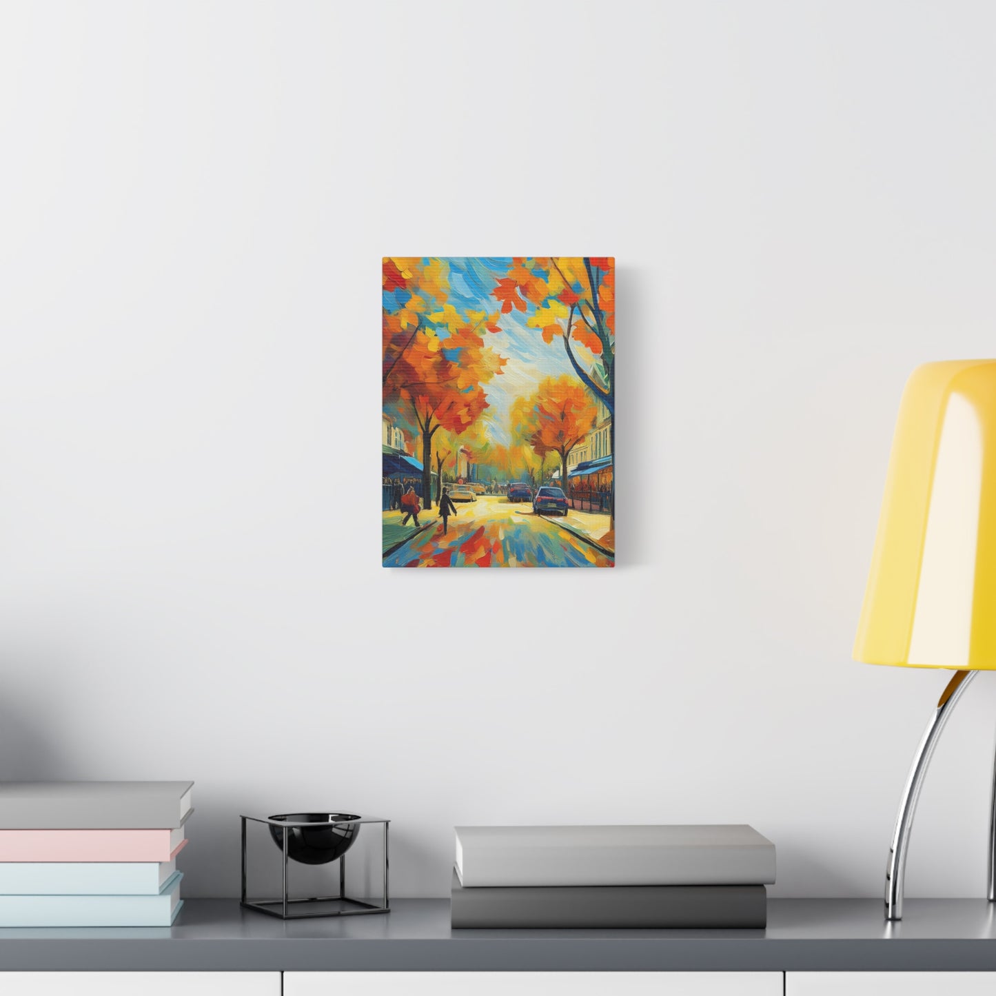 Fall Leaves In the City Painting Canvas Wall Art | Wall Art | Wall Print