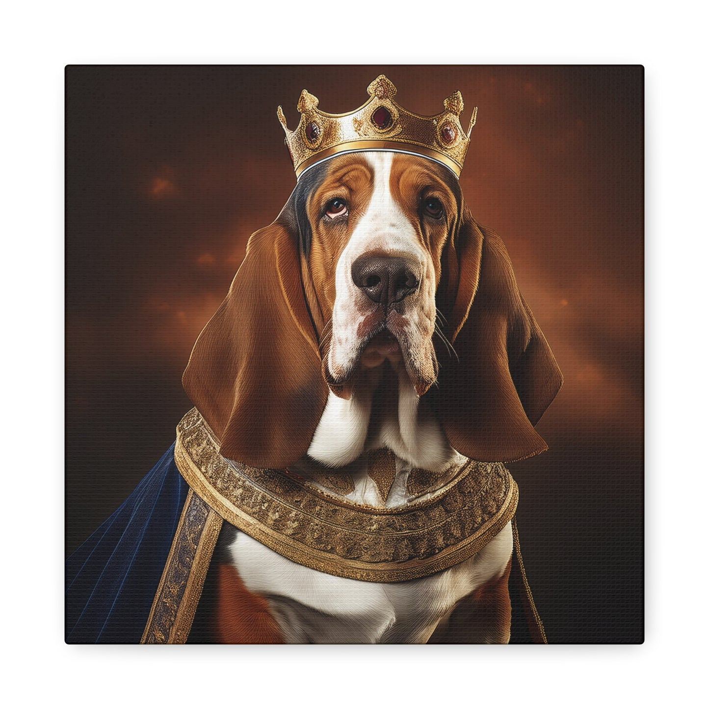 Bassett Hound Renaissance Pet Portrait on Canvas | Wall art | wall print | Dog Art