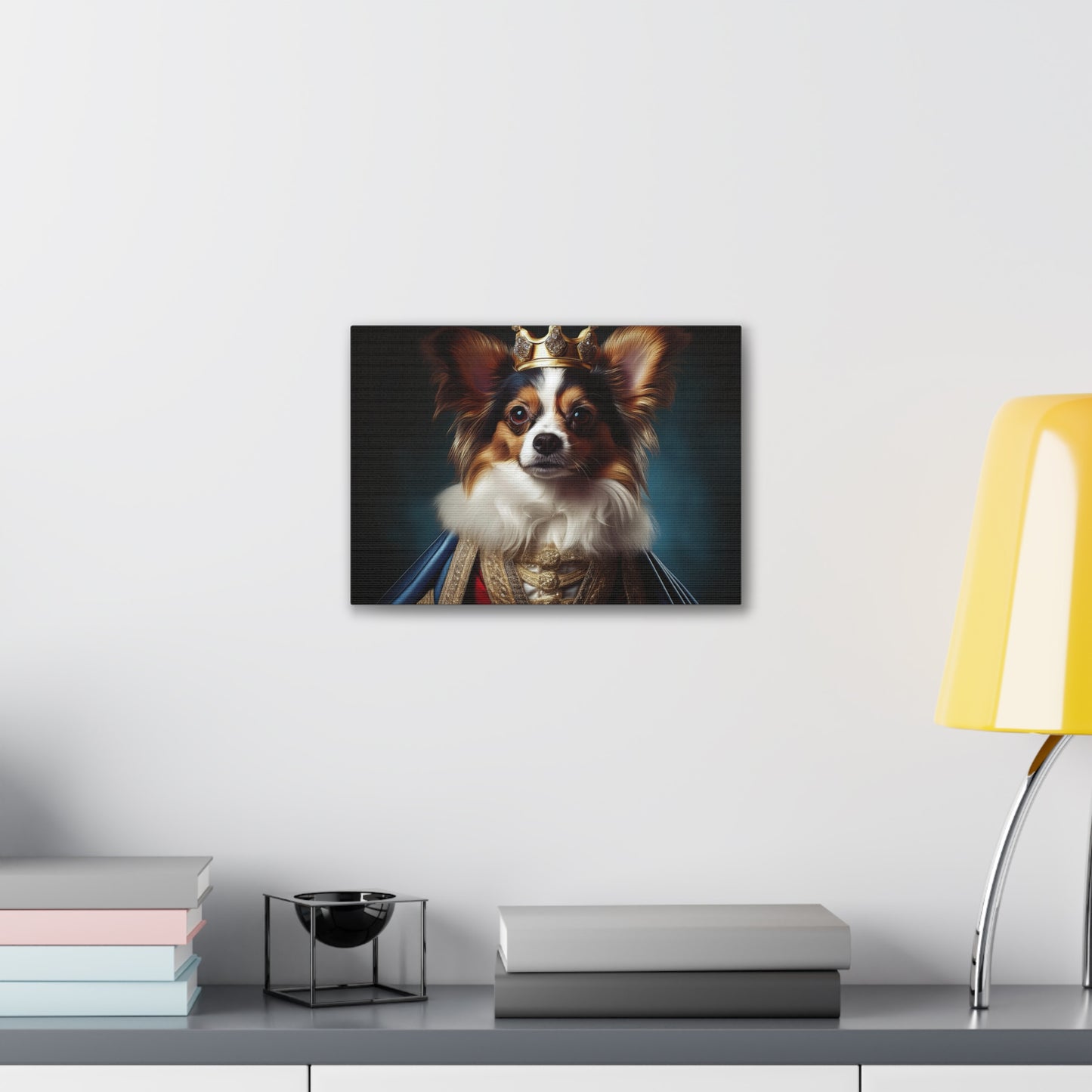 Papillon Pet Portrait Renaissance on Canvas, wall art, wall print, dog portrait, dog art