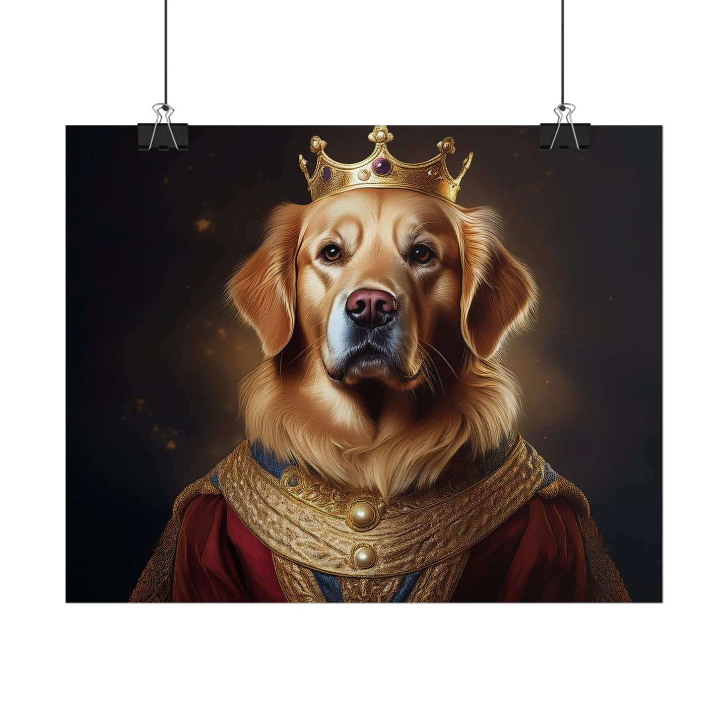 Golden Retriever Renaissance Dog Portrait Art Print, Wall Decor Gift, Animal Lover Home Decor, Dog Wall Art