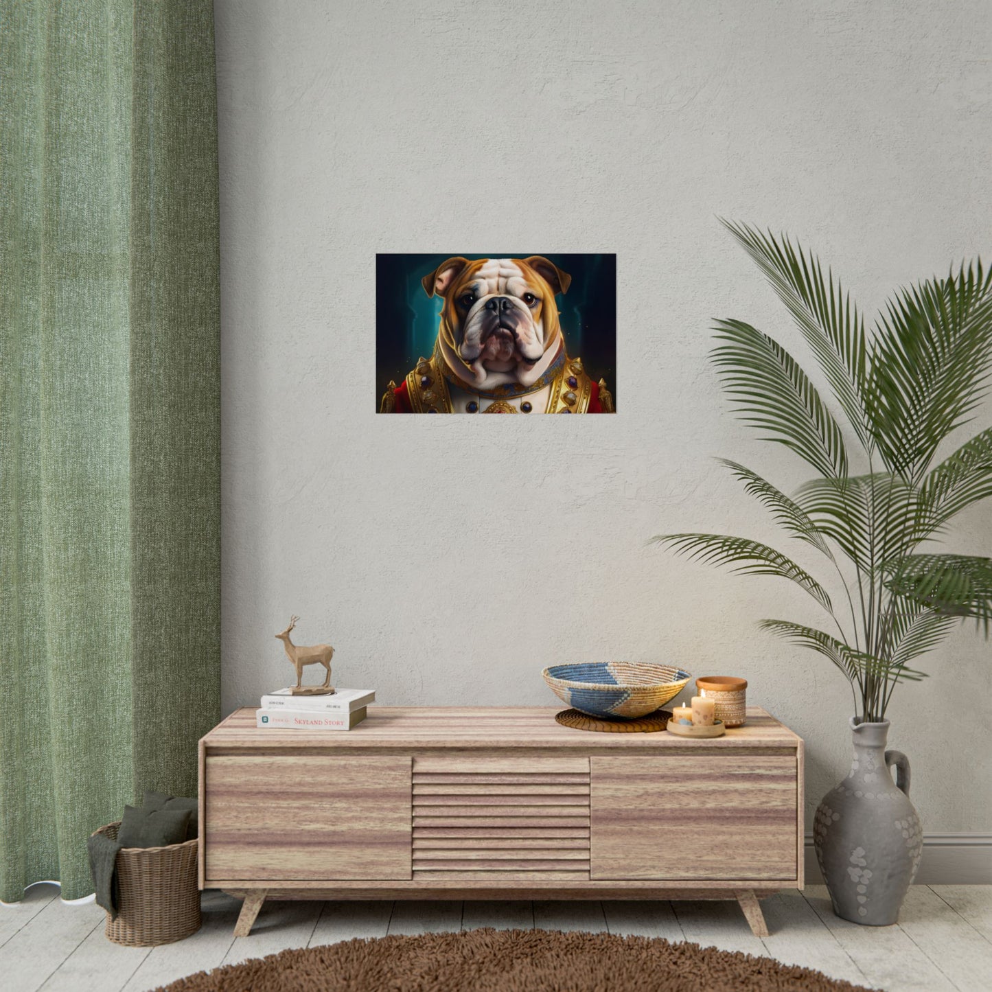 English Bulldog Renaissance Dog Pet Portrait Print | Wall Art | Wall Print