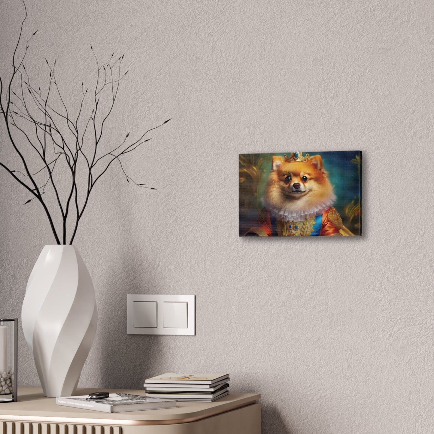 Pomeranian Renaissance Pet Portrait Canvas Print