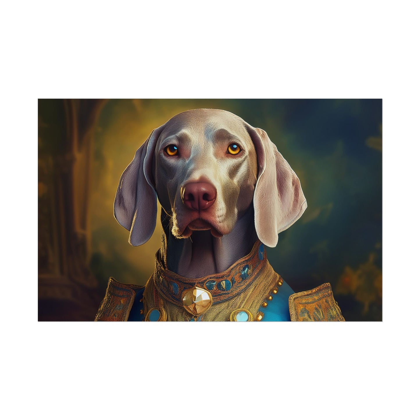 Weimaraner Renaissance Pet Portrait Print, wall print, wall art, Animal Lover Home Decor, Dog Wall Art