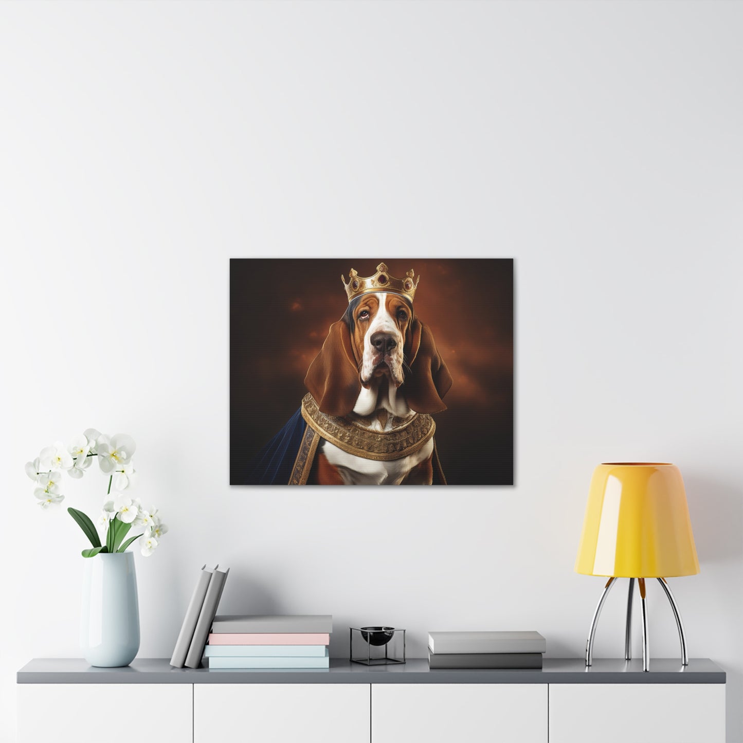 Basset Hound Renaissance Pet Portrait on Canvas | Wall art | wall print | Dog Art