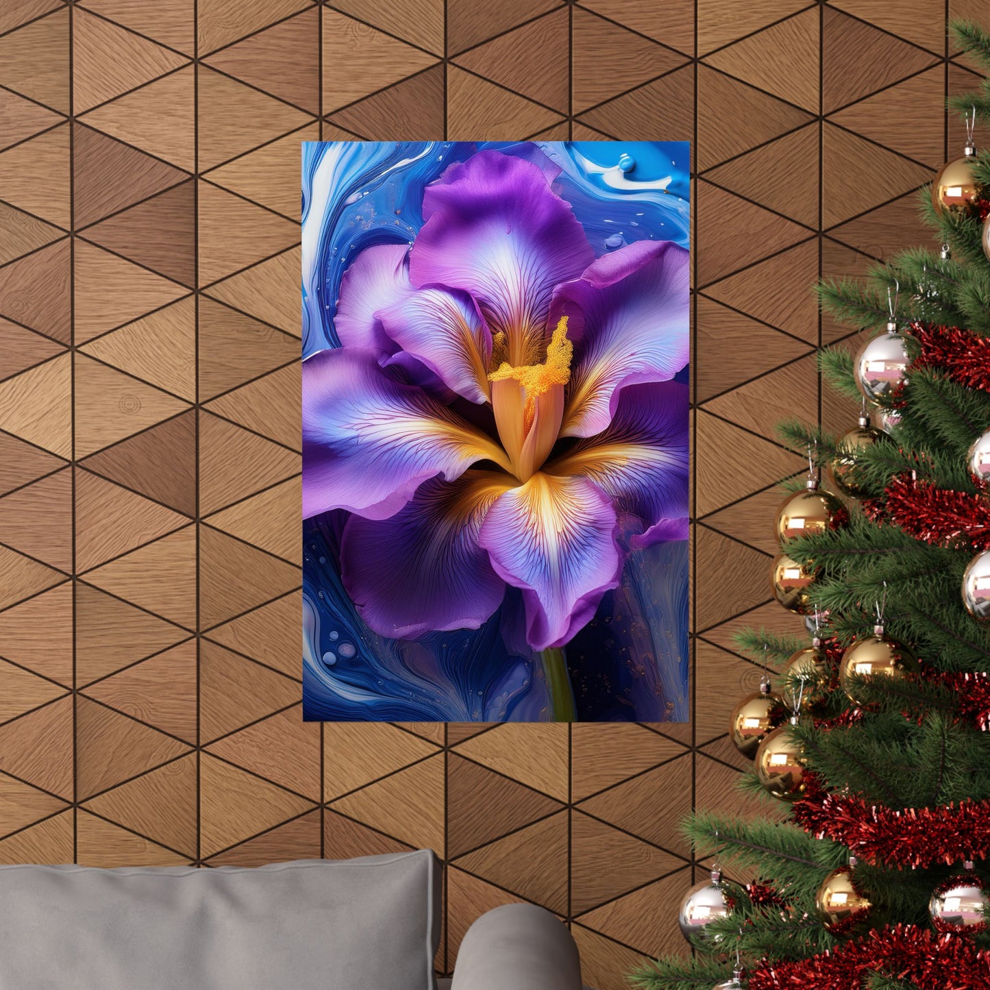 Abstract Floral Iris Wall Art Print | Style 4 | Wall Print | Botanical Wall Art