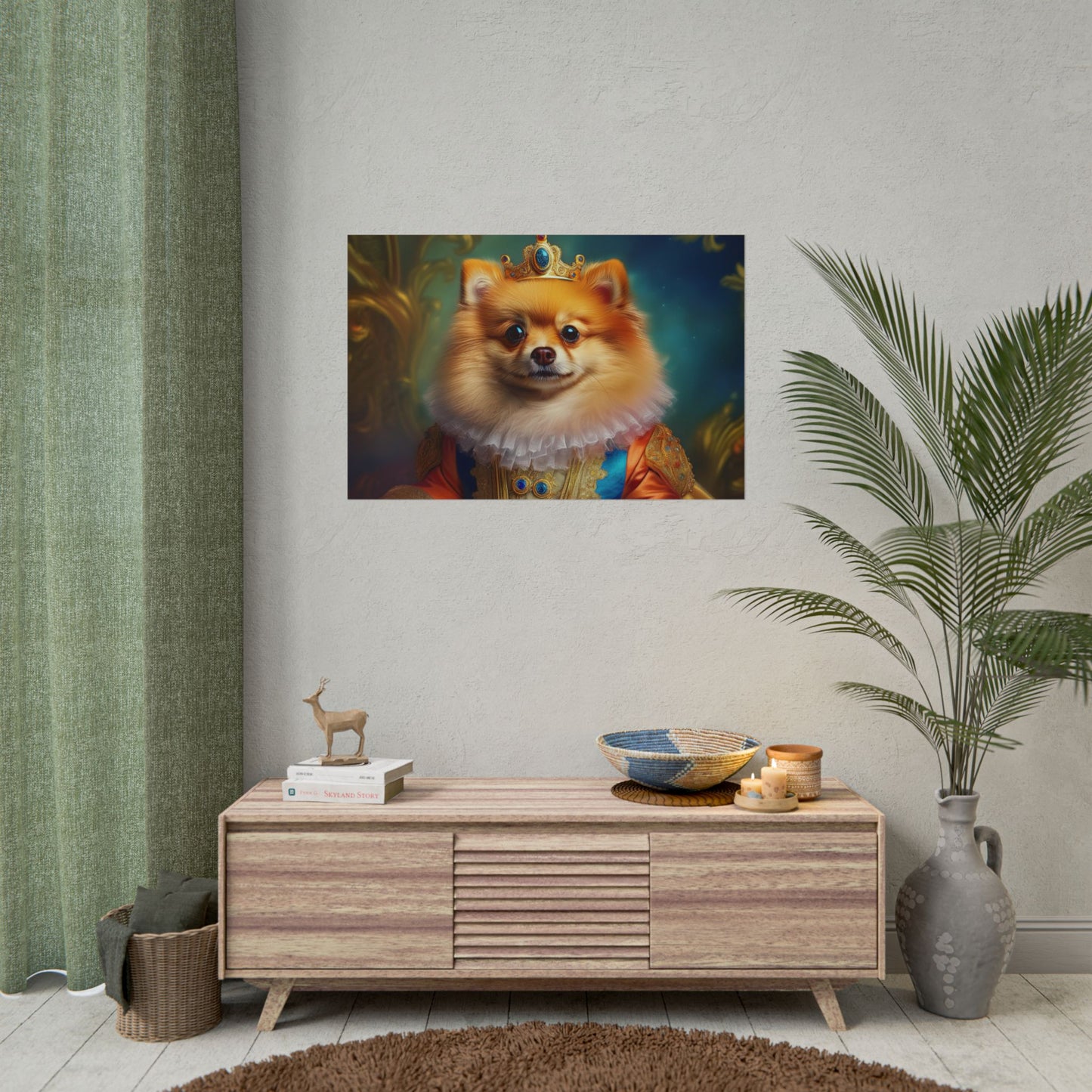 Pomeranian Renaissance Dog Portrait Art Print, Wall Decor Gift, Animal Lover Home Decor, Dog Wall Art