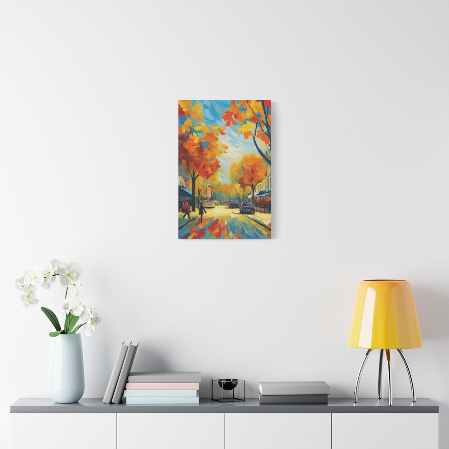 Fall Leaves In the City Painting Canvas Wall Art | Wall Art | Wall Print