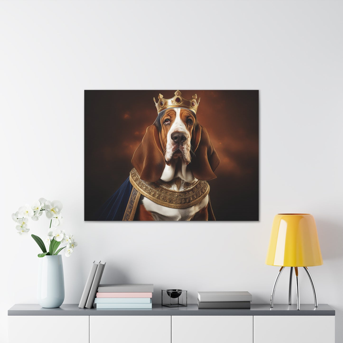 Basset Hound Renaissance Pet Portrait on Canvas | Wall art | wall print | Dog Art
