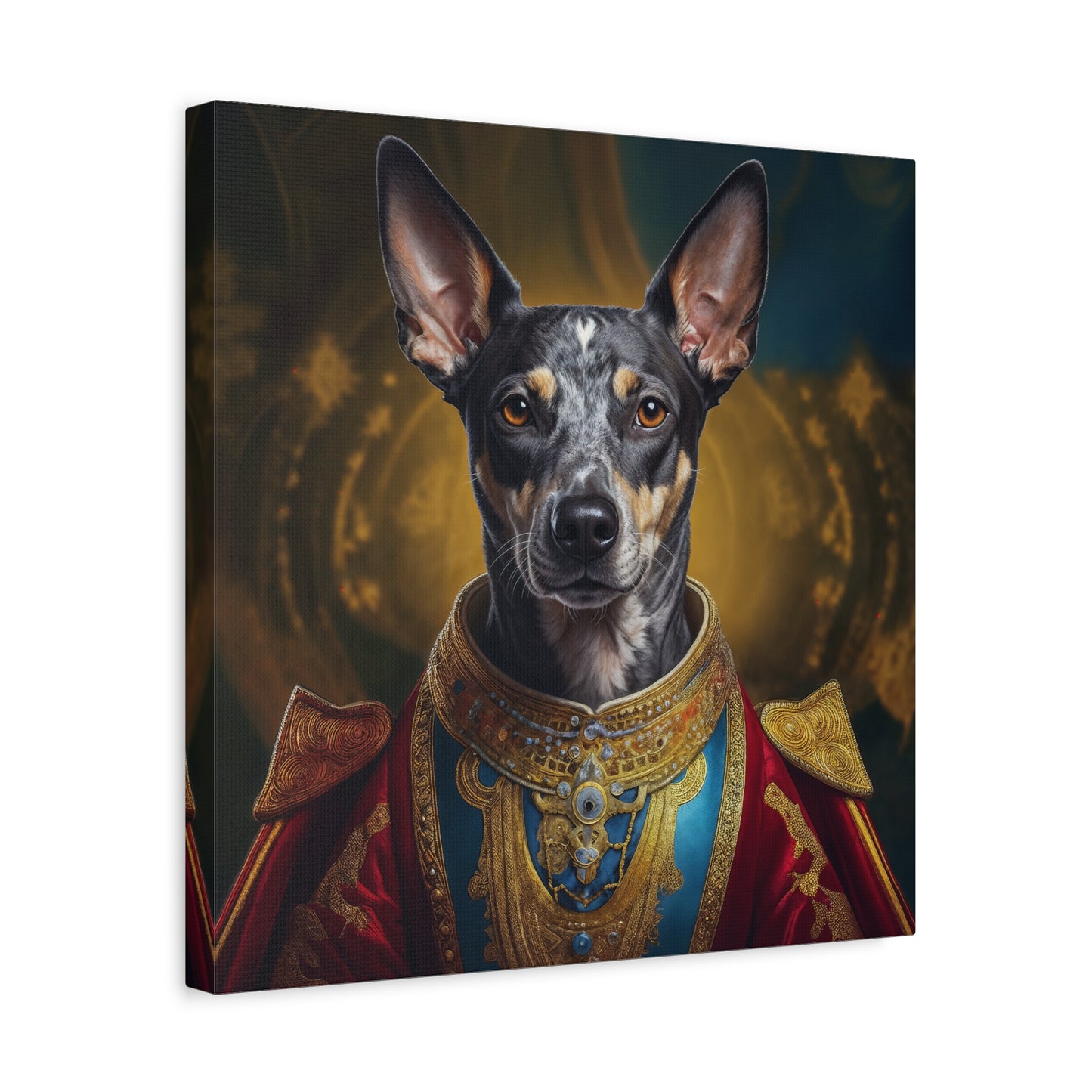 Peruvian Inca Orchid Renaissance Dog Portrait on Canvas, Pet Lover Gift, Home Decor, Unique Wall Art, Dog Birthday Present, Animal Wall Art