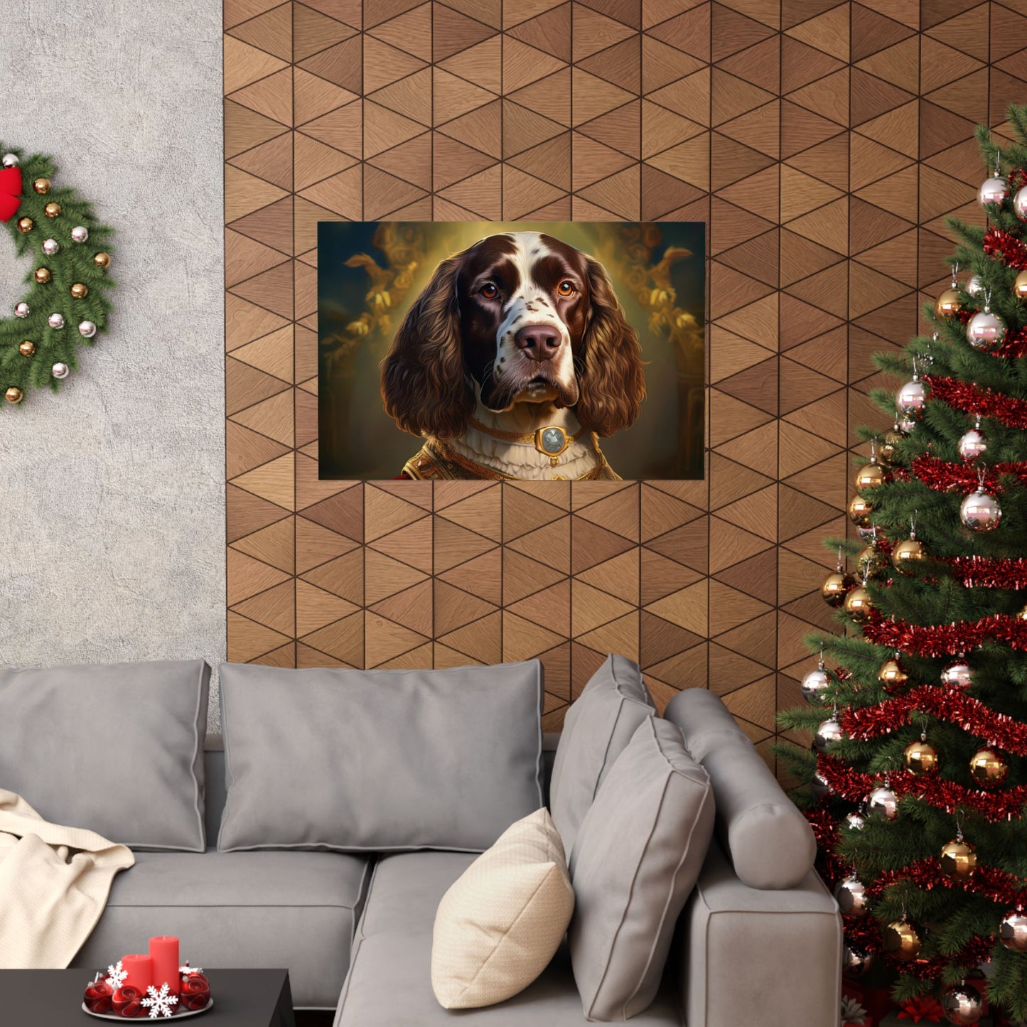 English Springer Spaniel Renaissance Dog Portrait Print, Wall Decor Gift, Dog Wall, wall prints, art prints