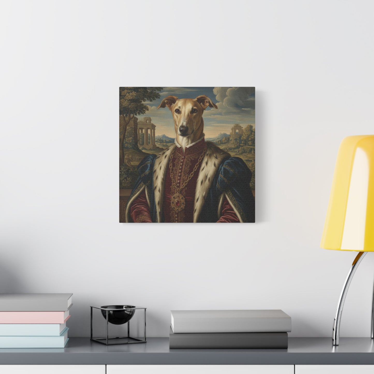 Azawakh Renaissance Portrait Canvas, Pet Lovers Decor, Animal Art Print, Dog Owner Gift, Custom Pet Artwork, Home Wall Art