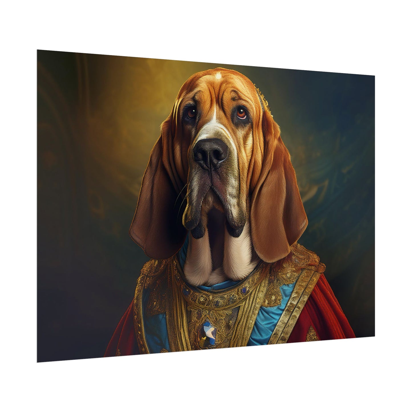 Bloodhound Renaissance Dog Portrait Art Print, Wall Decor Gift, Animal Lover Home Decor, Dog Wall Art