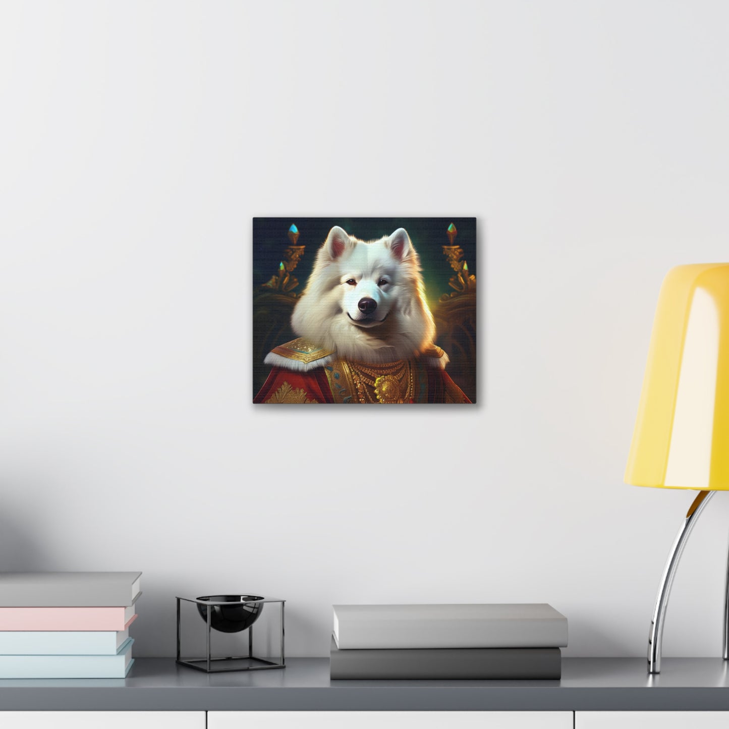 Regal Samoyed Canvas Art, Pet Wall Decor, Dog Portrait, Unique Home Decor, Animal Lover Gift, Noble Canine Wall Art